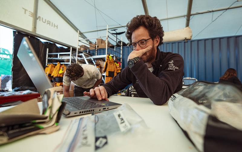 All the equipment coming aboard is accurately registered by Thomas Cardrin - photo © Julius Osner / GUYOT environnement - Team Europe