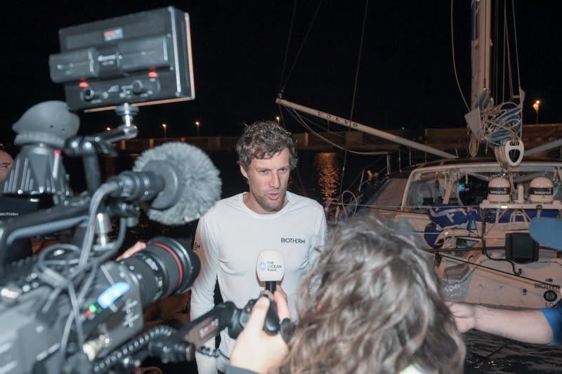 21 January 2023, Biotherm, fourth IMOCA arrived to Cabo Verde photo copyright Sailing Energy / The Ocean Race taken at  and featuring the IMOCA class