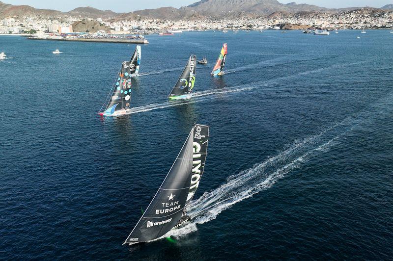 The Ocean Race start of Leg 2 in Cabo Verde photo copyright Sailing Energy / The Ocean Race taken at  and featuring the IMOCA class