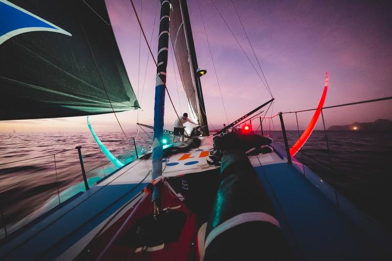 25 January 2023, Onboard 11th Hour Racing Team during the start of Leg 2 from Sao Vicente, Cabo Verde, to Cape Town, South Africa photo copyright Amory Ross / 11th Hour Racing / The Ocean Race taken at  and featuring the IMOCA class