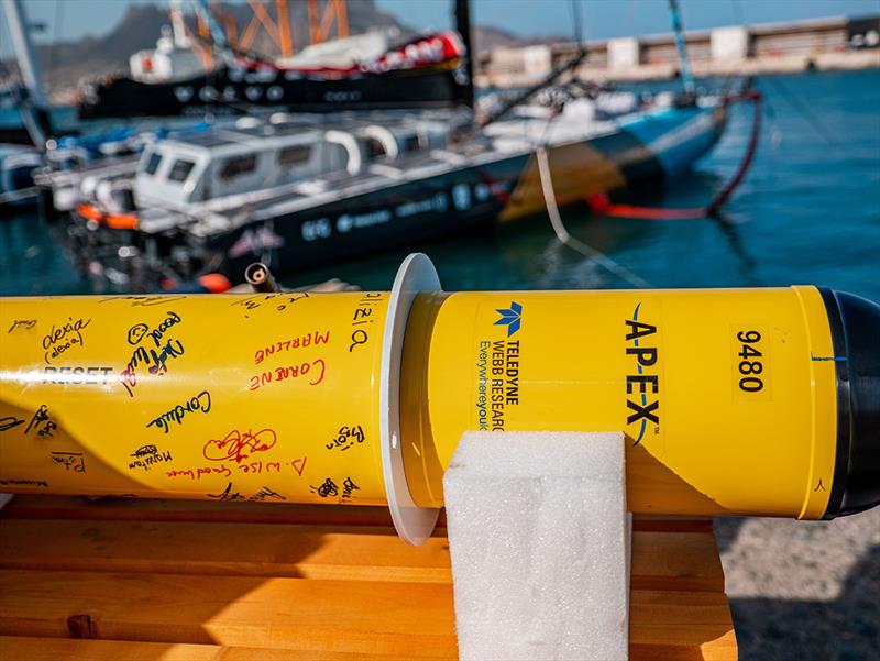 The Argo float was signed by children from Alicante and students enrolled in a Master programme in Cabo Verde - photo © Jimmy Horel / Team Malizia