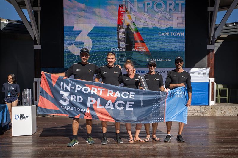 Team Malizia's sailing crew for the Cape Town In-Port Race: Boris Herrmann, Will Harris, Axelle Pillain, Nico Lunven and Antoine Auriol  - photo © Ricardo Pinto / Team Malizia