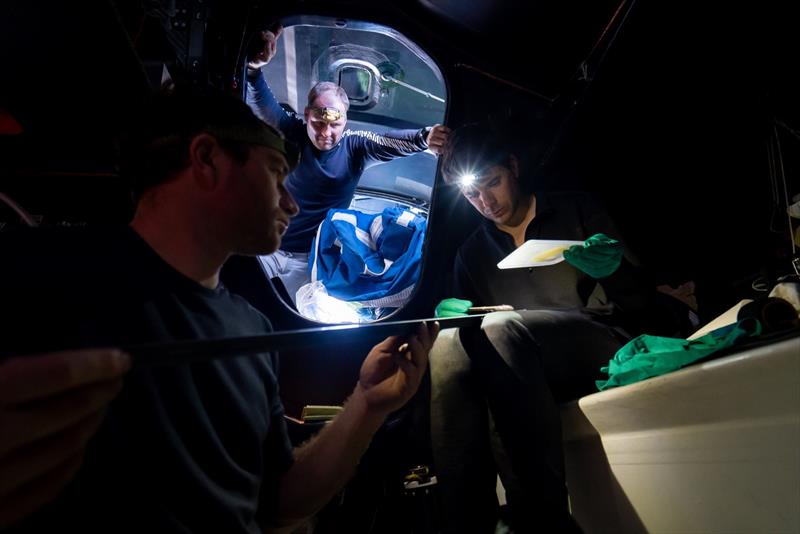 The sailing crew made a makeshift repair to prevent the damage from spreading and to bring the yacht safely to Cape Town - photo © Charles Drapeau / GUYOT environnement - Team Europe