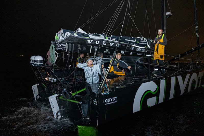 Late after midnight the crew arrives in Cape Town photo copyright Felix Diemer / GUYOT environnement - Team Europe taken at  and featuring the IMOCA class