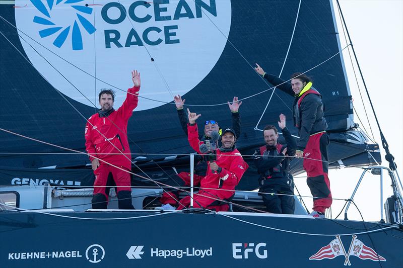 Boris Herrmann (left) and Ben Blaskovic (second from the right) during the In-Port Race in Cape Town photo copyright Ricardo Pinto / Team Malizia taken at  and featuring the IMOCA class