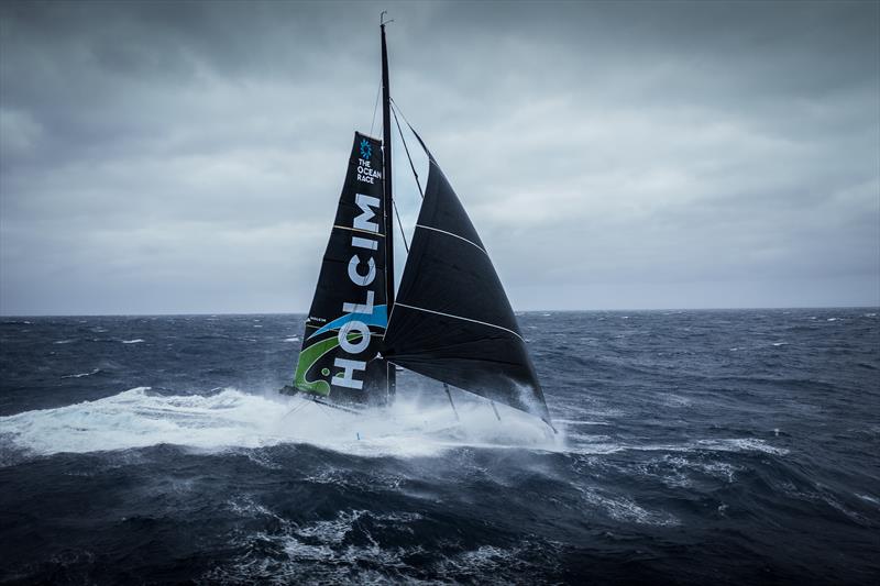 The Ocean Race 2022-23 Leg 3 Day 27 onboard Team Holcim - PRB. Drone view in the Southern Ocean photo copyright Julien Champolion | polaRYSE / Holcim - PRB / The Ocean Race taken at  and featuring the IMOCA class