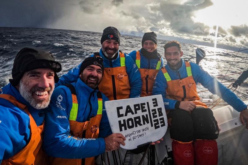 11th Hour Racing Team rounding Cape Horn - The Ocean Race Leg 3, day 30 photo copyright Amory Ross / 11th Hour Racing / The Ocean Race taken at  and featuring the IMOCA class