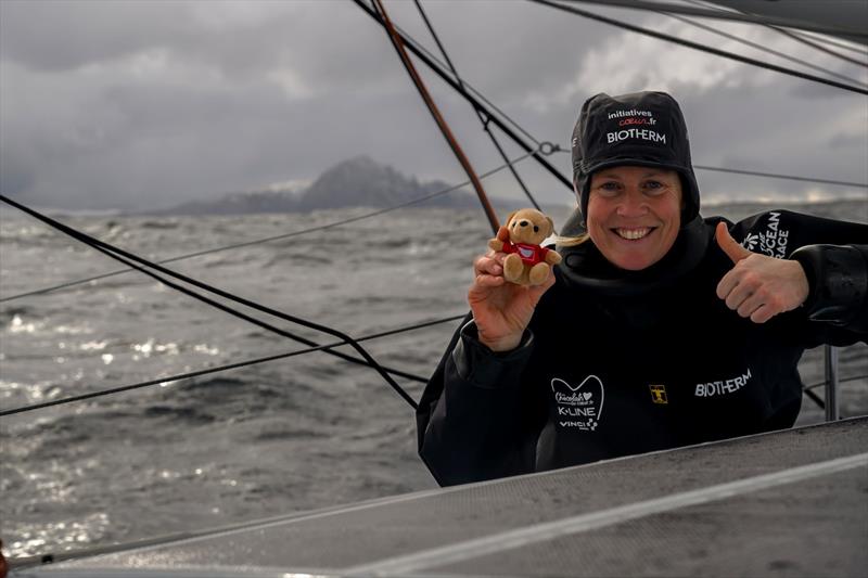 The Ocean Race 2022-23 - 28 March 2023, Biotherm crossing Cape Horn on Day 30 of Leg 3. Family is present for Sam Davies on a very special moment of the race photo copyright Ronan Gladu / Biotherm / The Ocean Race taken at  and featuring the IMOCA class