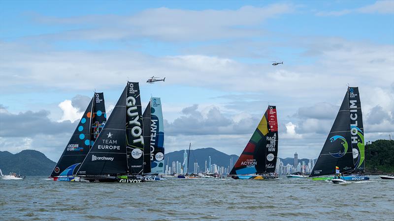 The fleet of five IMOCA at the start of Leg 4 of The Ocean Race - photo © Ricardo Pinto / Team Malizia