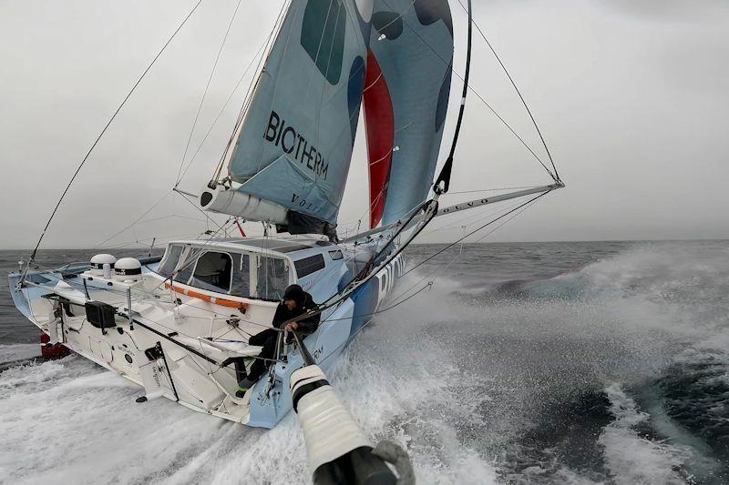 The Ocean Race Leg 5 Day 4 onboard Biotherm - OBR gets a polecam view from the stern photo copyright Ronan Gladu / Biotherm / The Ocean Race  taken at  and featuring the IMOCA class