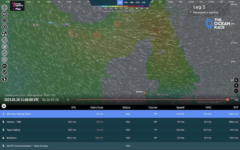 Race tracker - 28/05/2023 11:00 UTC photo copyright The Ocean Race taken at  and featuring the IMOCA class