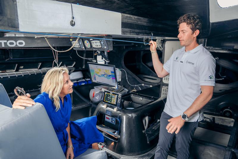 Gosport MP Caroline Dinenage and James Harayda aboard Gentoo photo copyright Gentoo Sailing Team taken at  and featuring the IMOCA class