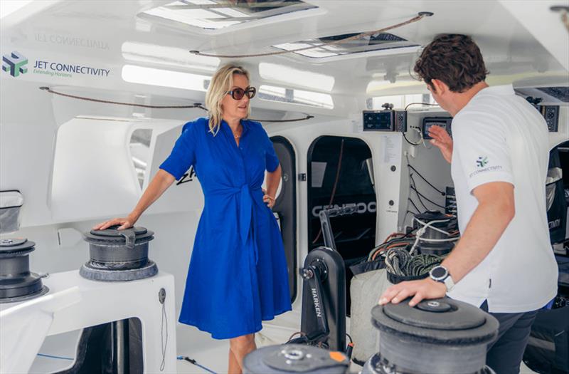 Gosport MP Caroline Dinenage and James Harayda aboard Gentoo photo copyright Gentoo Sailing Team taken at  and featuring the IMOCA class