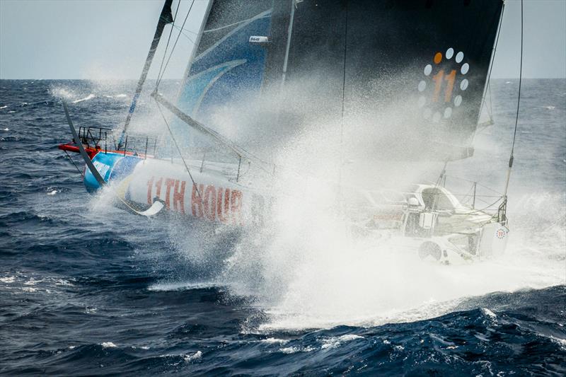 The Ocean Race 2022-23 - The 11th Hour Racing Team delivering Malama to Genoa, Italy, after completing repairs to the damaged port side and retiring from the leg. Malama sailing upwind in 20 knots towards Genoa, just 300 miles to the north - photo © Amory Ross / 11th Hour Racing / The Ocean Race