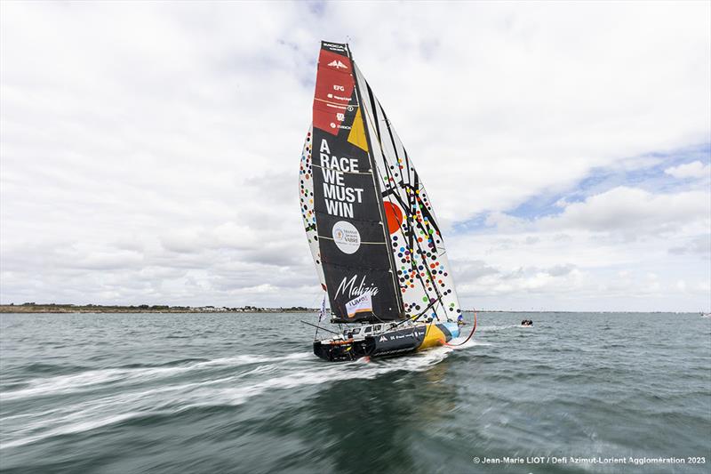 Malizia - Seaexplorer sailing under spinnaker in the last hours of racing photo copyright Jean-Marie Liot / Défi Azimut - Lorient Agglomération taken at  and featuring the IMOCA class