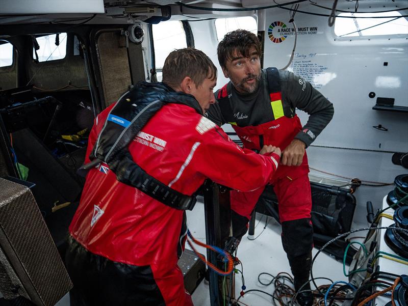 Will Harris and Boris Herrmann facing intense conditions in the Défi Azimut 48 hour race photo copyright Antoine Auriol / Team Malizia taken at  and featuring the IMOCA class