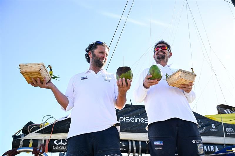 Celebrations after Transat Jacques Vabre-Normandie Le Havre photo copyright JL Carli / Transat Jacques Vabre taken at  and featuring the IMOCA class