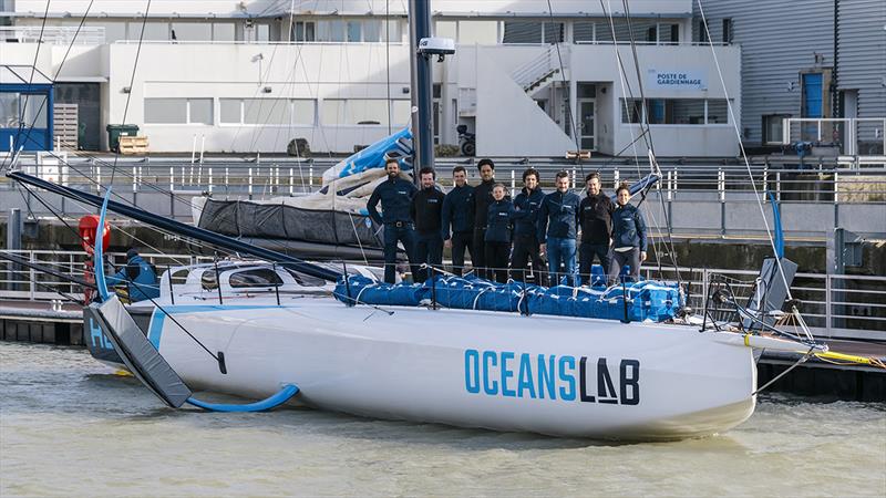 Genevos team on board the IMOCA 'OceansLab - Cleantech Accelerator - photo © Olivier Blanchet