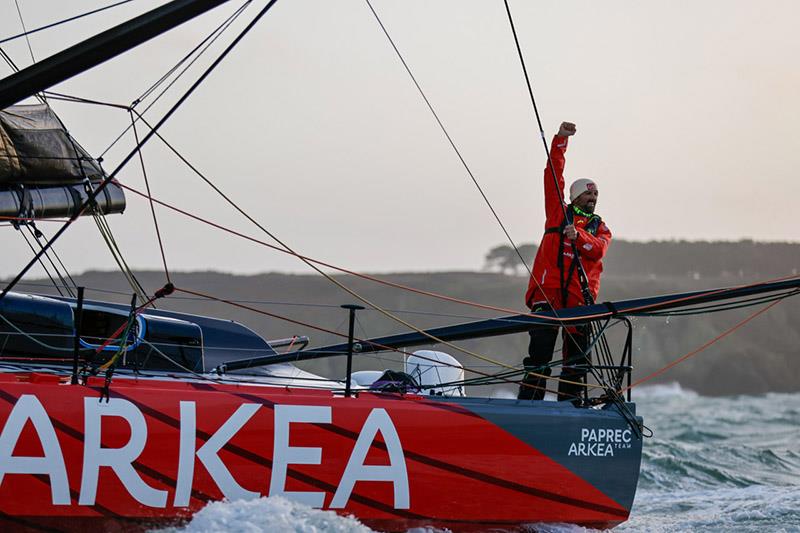 Retour à La Base photo copyright Anne Beaugé / Retour à La Base taken at  and featuring the IMOCA class