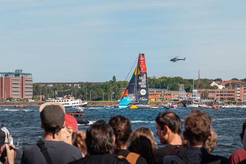 Malizia - Seaexplorer as she rounded the turning mark in the Kieler Fjord during The Ocean Race 2022-23 - photo © Moritz Becker / Team Malizia