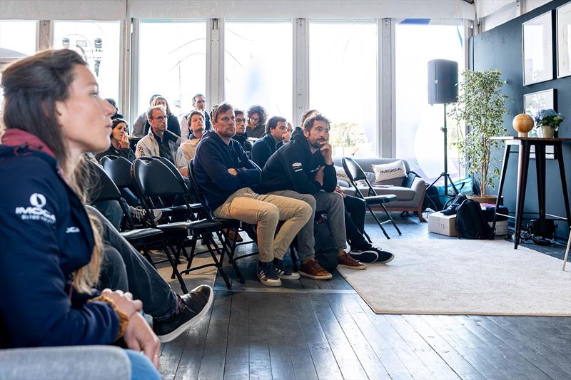 A meeting at The Transat CIC race village - photo © Adrien Nivet / polaRYSE / IMOCA