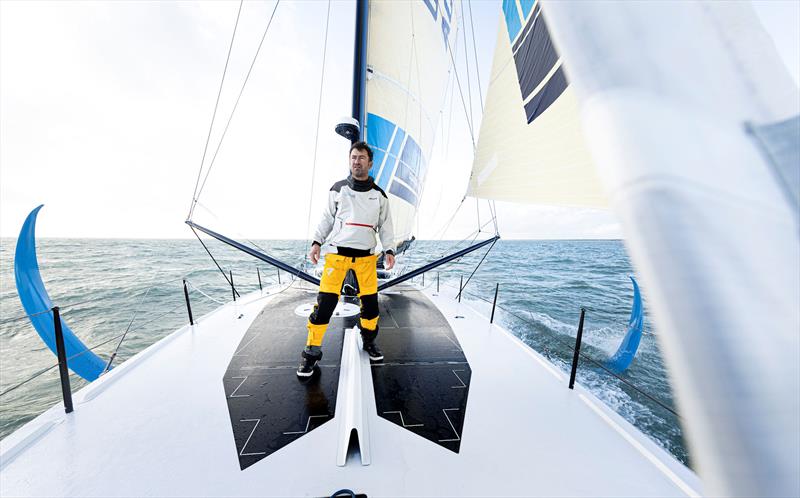 Phil Sharp onboard his new IMOCA ‘OceansLab' - photo © Mark Lloyd