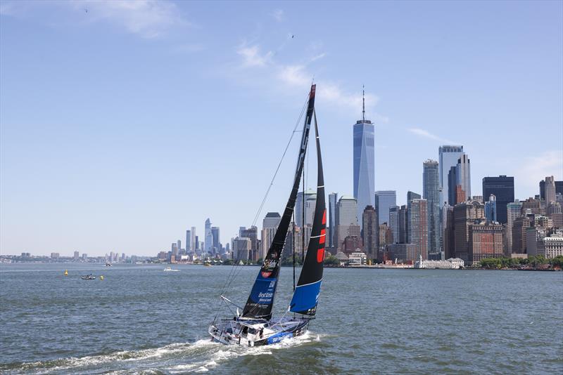 IMOCA Fortinet - Best Western with Manhattan in the background during the Liberty Race in New York, USA, on May 24 - photo © Mark Loyd / Alea / Vendée Globe