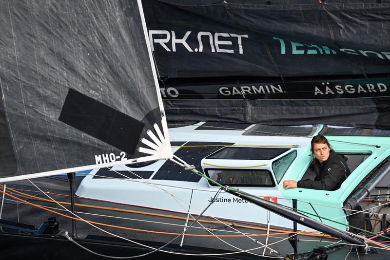 Justine Mettraux - (TeamWork - Team SNEF) - Start Vendée Globe - Les Sables d'Olonne - IMOCA60 - November 10, 2024 photo copyright Jean-Louis Carli taken at Yacht Club de France and featuring the IMOCA class
