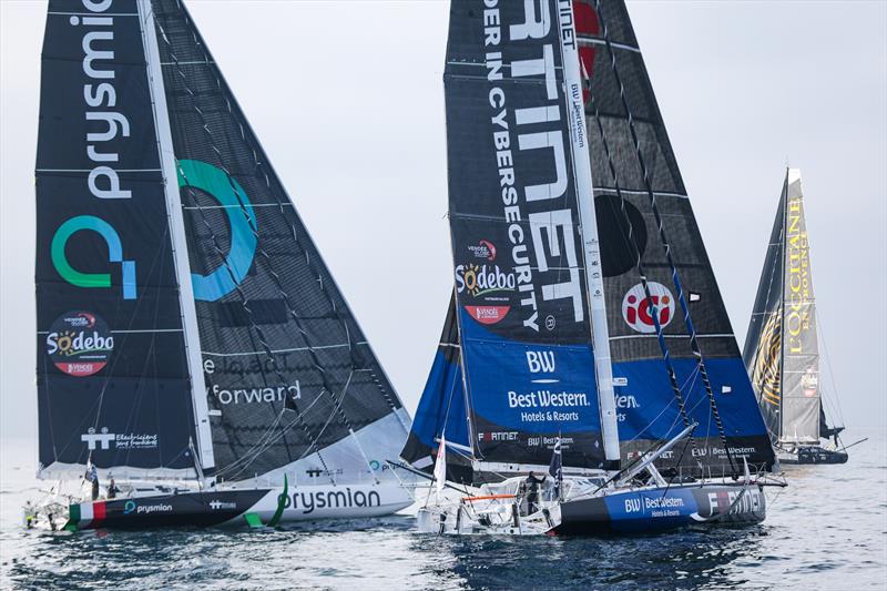 Romanin Attanasio (Best Western) and Giancarlo Pedote (Prysmian) - Start Vendée Globe - Les Sables d'Olonne - IMOCA60 - November 10, 2024 photo copyright Lloyd Images taken at Yacht Club de France and featuring the IMOCA class
