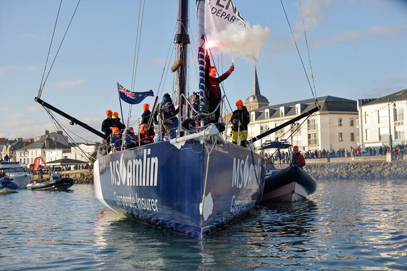 Conrad Colman (NZL) - MS Amlin - celebrates after finishing 21st  in the 2024 Vendée Globe - Les Sables d'Olonne , France - February 4, 2025 - photo © Anne Beauge / Alea