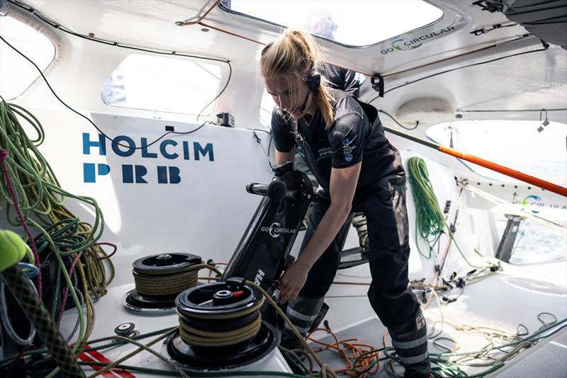 Rosalin Kuiper, Skipper of Holcim - PRB Training in Lorient ahead of The Ocean Race Europe 2025 photo copyright Anne Beaugé - polaRYSE / HOLCIM taken at  and featuring the IMOCA class