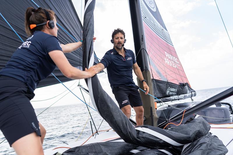 Skipper Yoann Richomme and Mariana Lobato training for The Ocean Race Europe 2025 photo copyright Yann Riou - polaRYSE/Paprec Arkea taken at  and featuring the IMOCA class