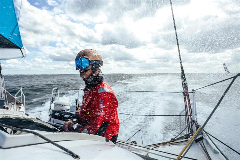 Scott Shawyer at the helm of Be Water Positive during The Ocean Race Europe Leg 1 - photo © Georgia Schofield / Canada Ocean Racing
