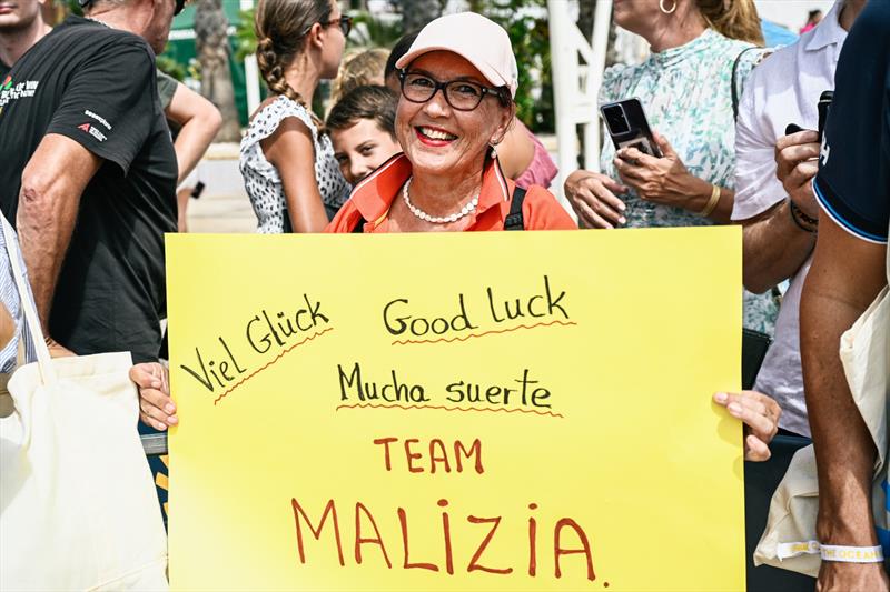 Team Malizia, skippered by Boris Herrmann, crowd member during Dock-out for the start of Leg 3 of The Ocean Race Europe in Cartagena, Spain on August 26 - photo © Jean-Louis Carli / The Ocean Race Europe 2025