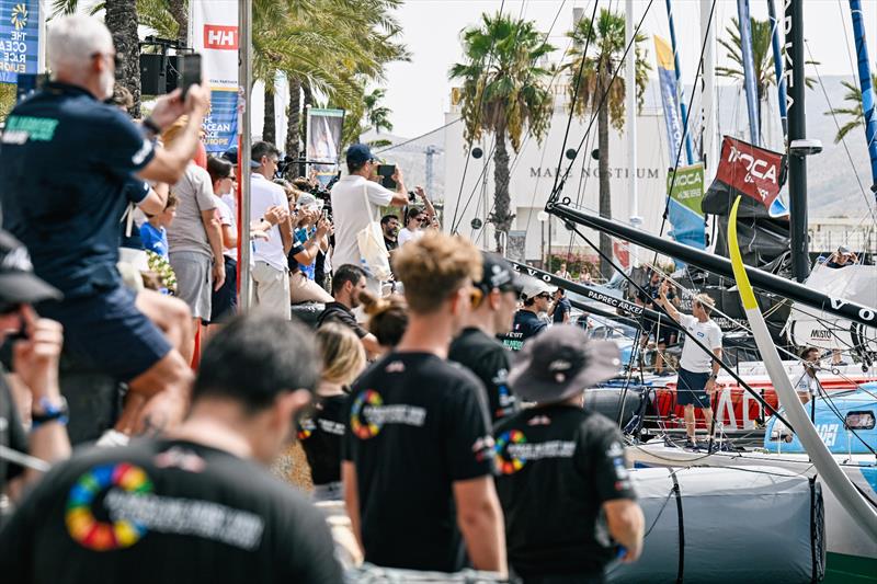Allagrande Mapei Racing, skippered by Ambrogio Beccaria, during Dock-out for the start of Leg 3 of The Ocean Race Europe in Cartagena, Spain - photo © Jean-Louis Carli / The Ocean Race Europe 2025