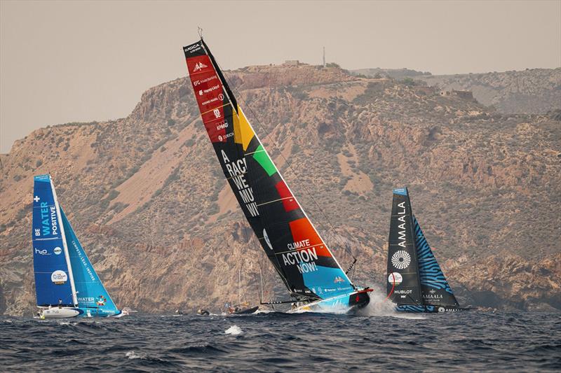 IMOCA Fleet at the start of Leg 3 of The Ocean Race Europe in Cartagena, Spain on August 26 - photo © Vincent Curutchet / The Ocean Race Europe 2025