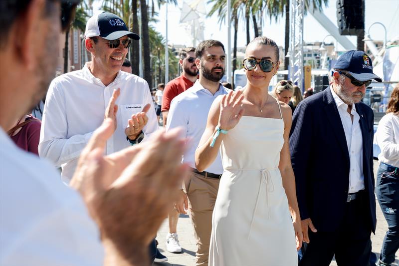 Mayor of Genova - Silvia Salis walks with guests during Dock-out for the start of Leg 5 of The Ocean Race Europe in Genova, Italy on September 07 - photo © Lloyd Images / The Ocean Race Europe 2025 