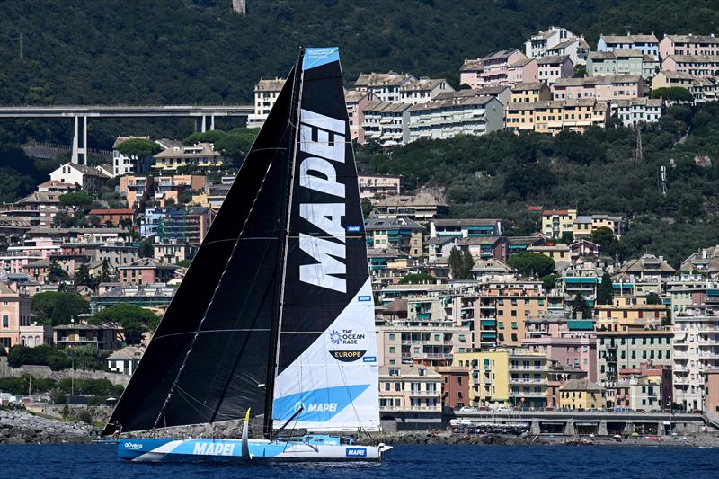 Allagrande Mapei Racing, skippered by Ambrogio Beccaria, during Leg 5 of The Ocean Race Europe in Genova, Italy on September 07 - photo © Jean-Louis Carli / The Ocean Race Europe 2025