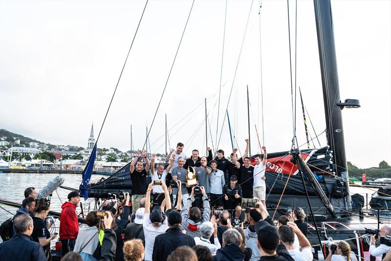 Jérémie Beyou and Morgan Lagravière on Charal 2 win the IMOCA division of the Transat Café L'OR 2025 photo copyright polaRYSE / Charal taken at  and featuring the IMOCA class