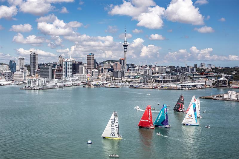 Auckland Stopover. The New Zealand Herald In-Port Practice Race. 09 March, 2018 photo copyright Ainhoa Sanchez / Volvo AB taken at  and featuring the IMOCA class