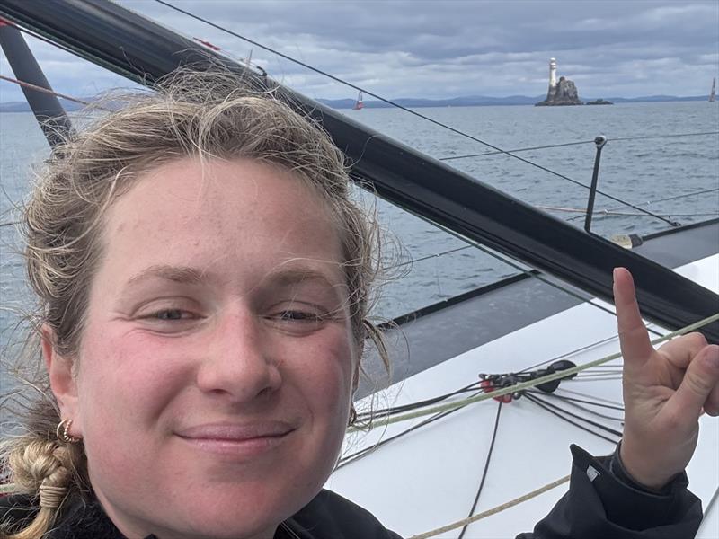 Elodie Bonafous rounds the Fastnet rock in the 1000 Race - photo © Elodie Bonafous / 1000 Race
