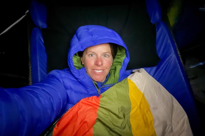 Francesca Calpcich trying to stay warm in the Vendée Arctique - photo © Francesca Calpcich