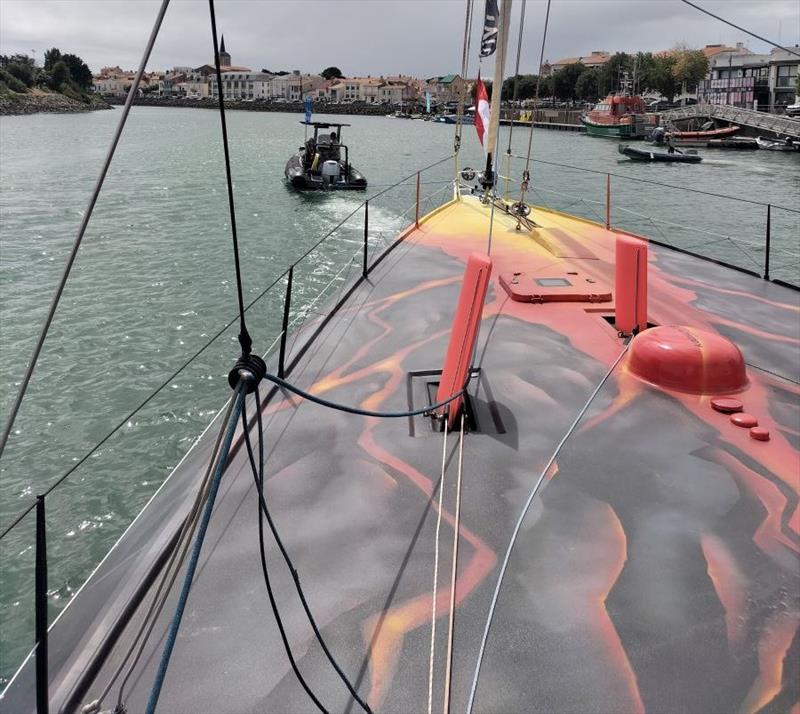 Open60AAL bow leaving Port Olona photo copyright Innovation Yachts taken at  and featuring the IMOCA class