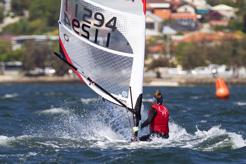 Imogen Bates during the Goolugatup Sailing Carnival photo copyright Bernie Kaaks taken at South of Perth Yacht Club and featuring the O'pen Skiff class