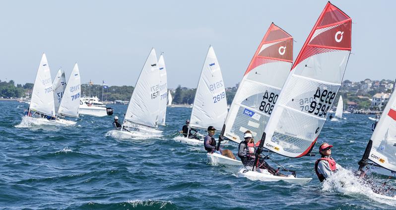 Open Bic and Sabot startline at Sail Sydney  photo copyright Robin Evans taken at Woollahra Sailing Club and featuring the  class