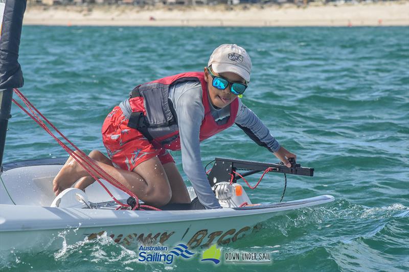 Nicholas Ebourne finished second in the Open Bic fleet - 2019 South Australian Youth Championships photo copyright Harry Fisher taken at Adelaide Sailing Club and featuring the  class