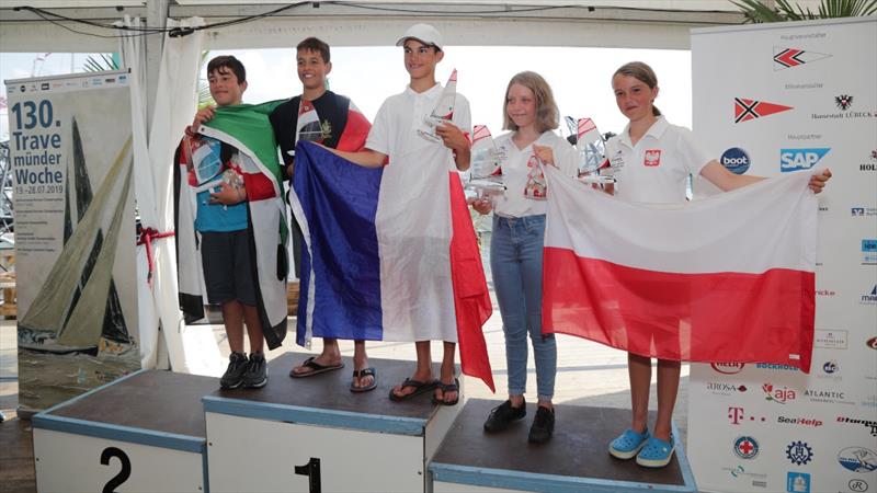 O'pen Skiff European Championships 2019 - Podium photo copyright Jean Marc Favre taken at  and featuring the O'pen Skiff class
