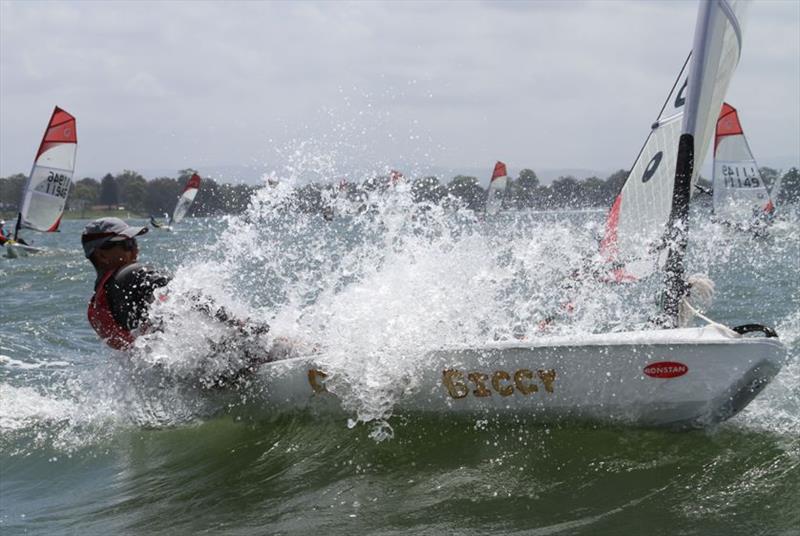 Nicholas Ebourne - 2022 AUS O'pen Skiff Championships photo copyright Jim Lelaen taken at Mannering Park Amateur Sailing Club and featuring the O'pen Skiff class