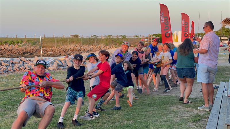 Tug o' War during the O'pen Skiff North American “Un-Regatta” at James Island Yacht Club, Charleston, SC photo copyright Tauri Duer taken at James Island Yacht Club and featuring the O'pen Skiff class