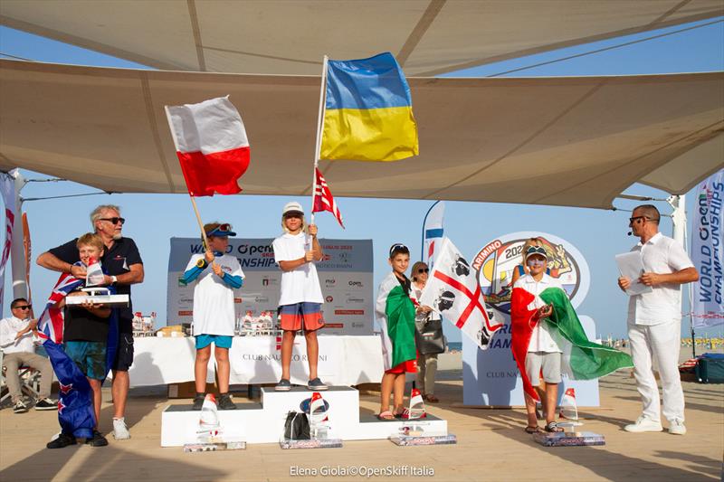 O'pen Skiff World Championship at Rimini - photo © Elena Giolai / OpenSkiff Italia - U12 Podium